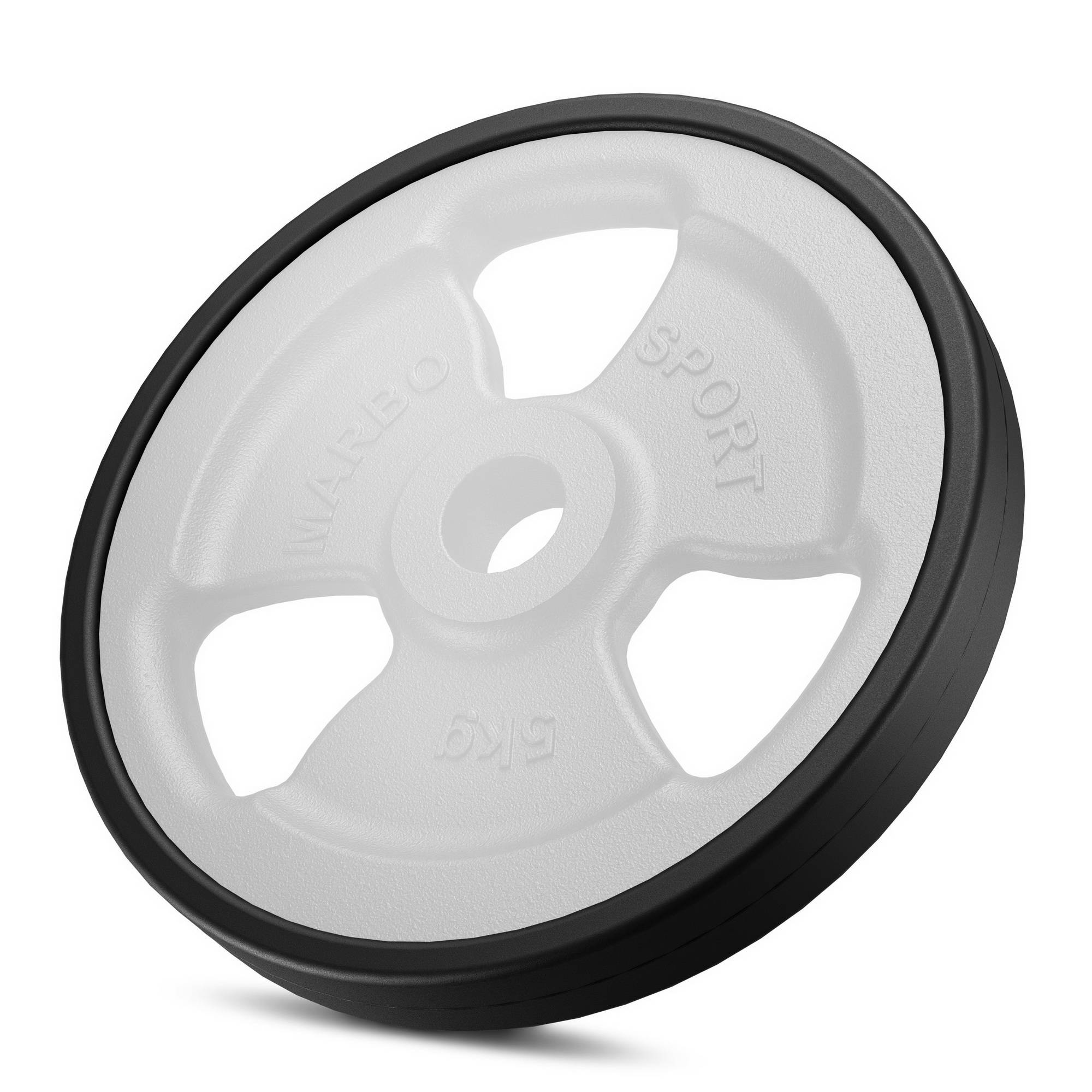 Greutăti din font cauciucată Tri-Grip 5 kg cu gaură ø31 mm - Marbo Sport