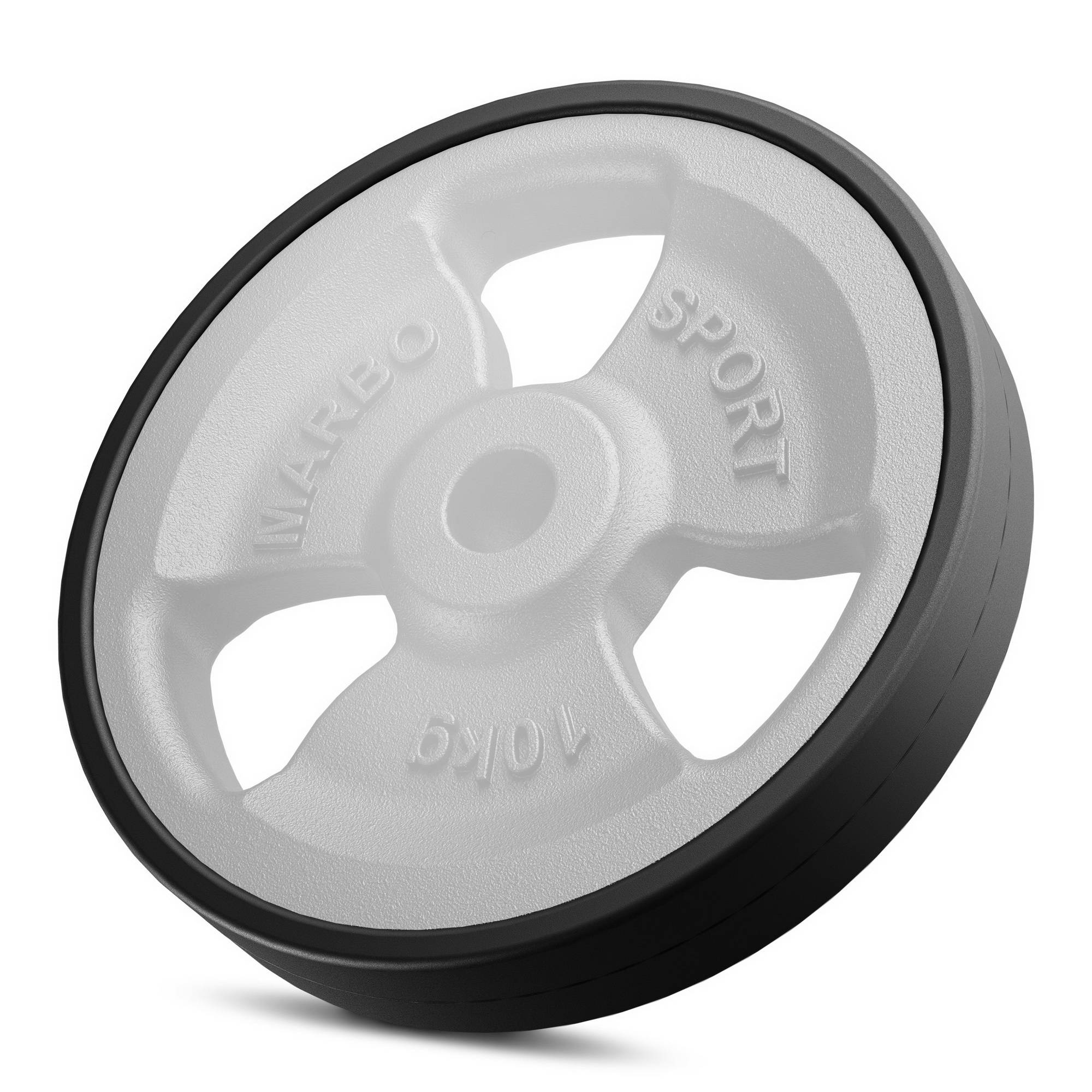 Greutăti din font cauciucată Tri-Grip 10 kg cu gaură ø31 mm - Marbo Sport