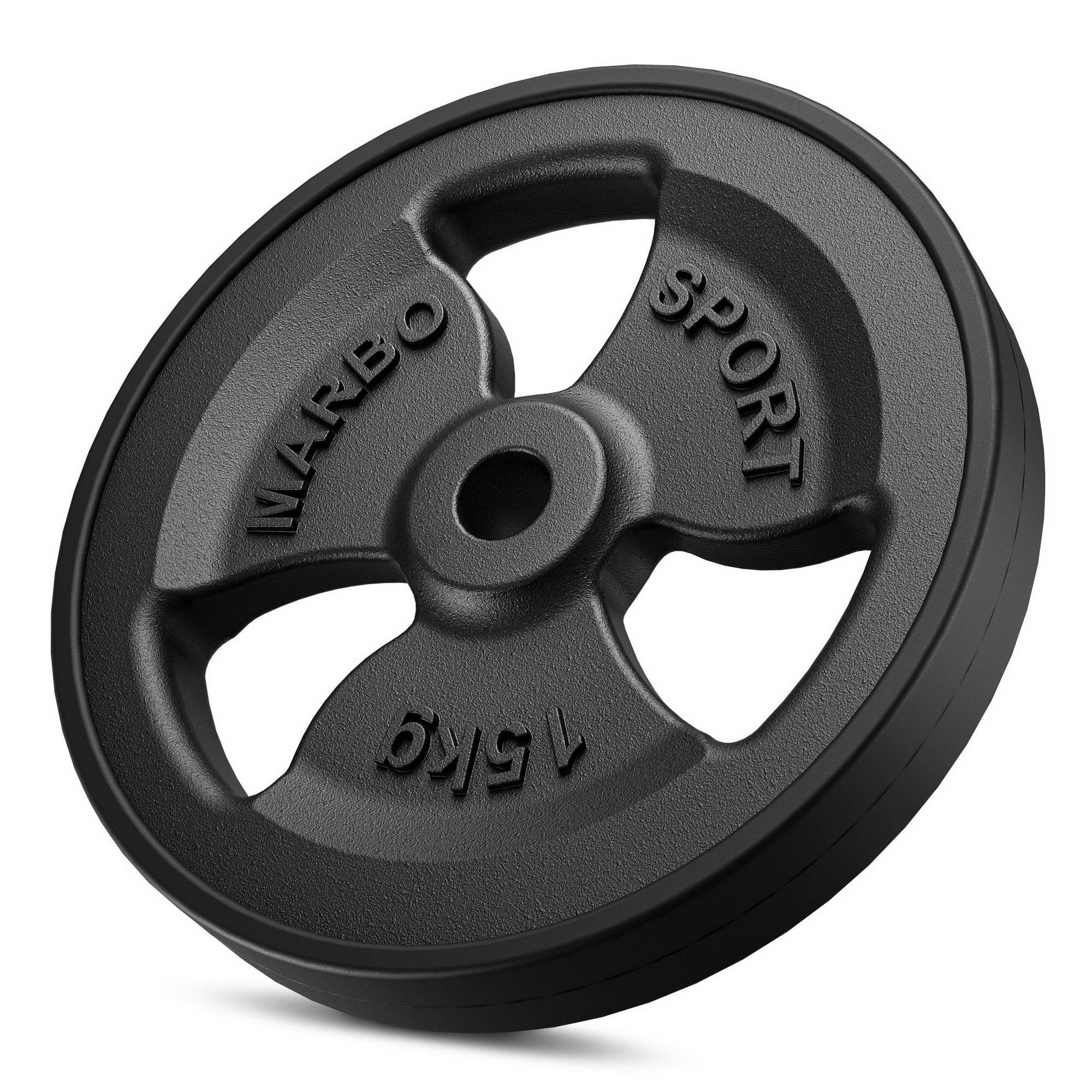Greutăti din font cauciucată Tri-Grip 15 kg cu gaură ø31 mm - Marbo Sport