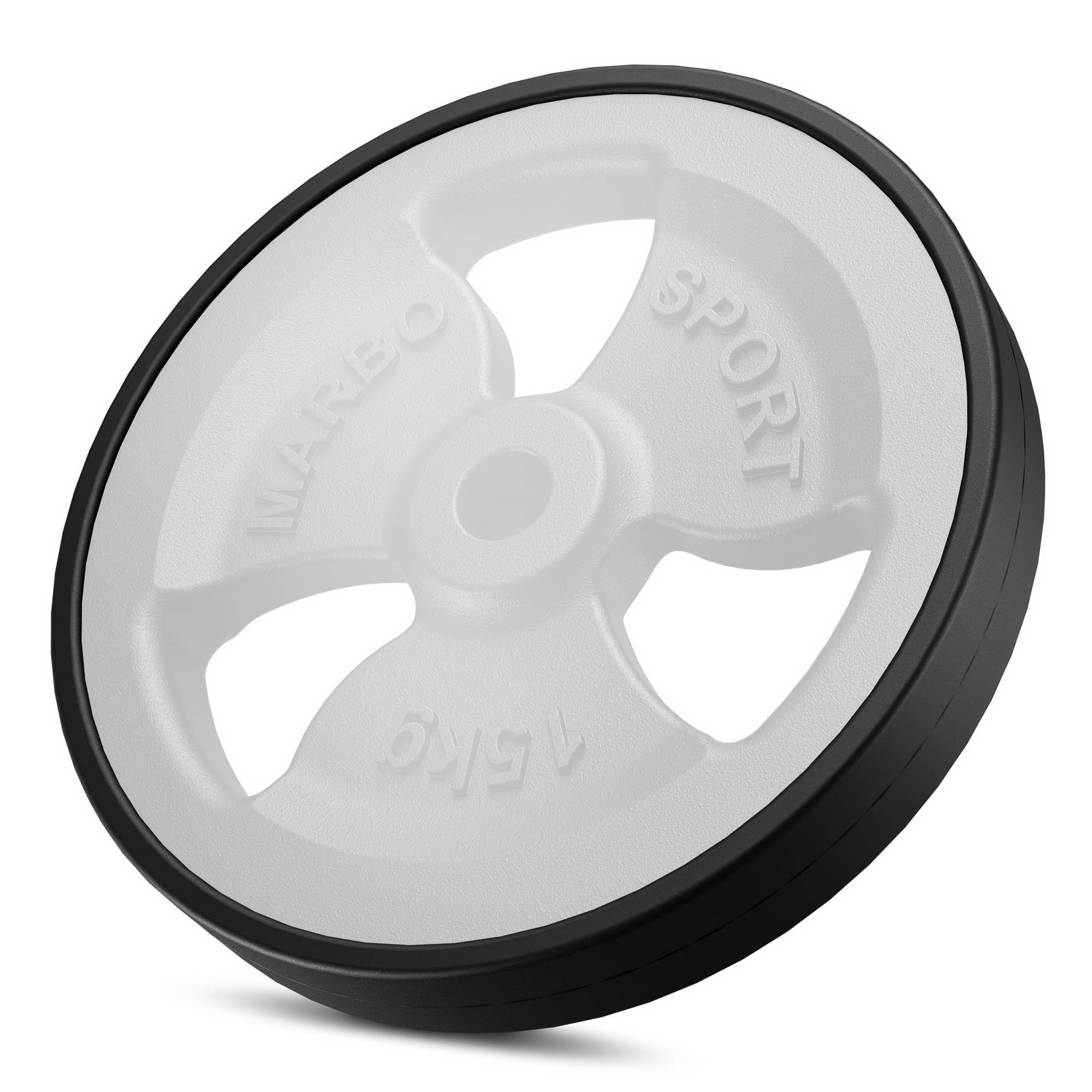 Greutăti din font cauciucată Tri-Grip 15 kg cu gaură ø31 mm - Marbo Sport