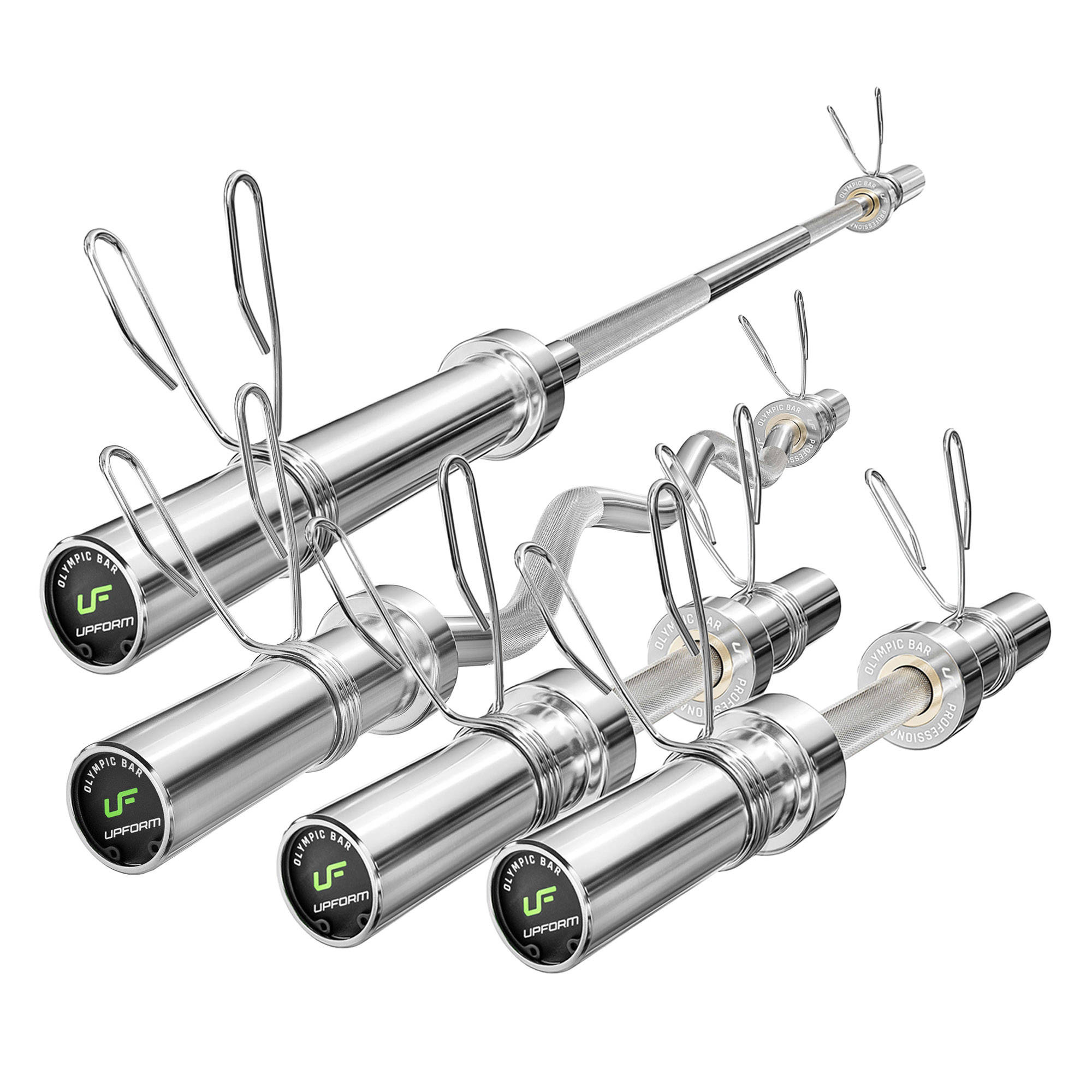 Set OLG1 | Langhantelstange 180 cm ø50mm + Curlstange 120 cm ø50mm + 2x Kurzhantelstange 50 cm ø50mm - Marbo Sport