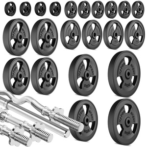 Set de plăci de haltere cu gantere cauciucate Tri-Grip 172 kg - Marbo Sport