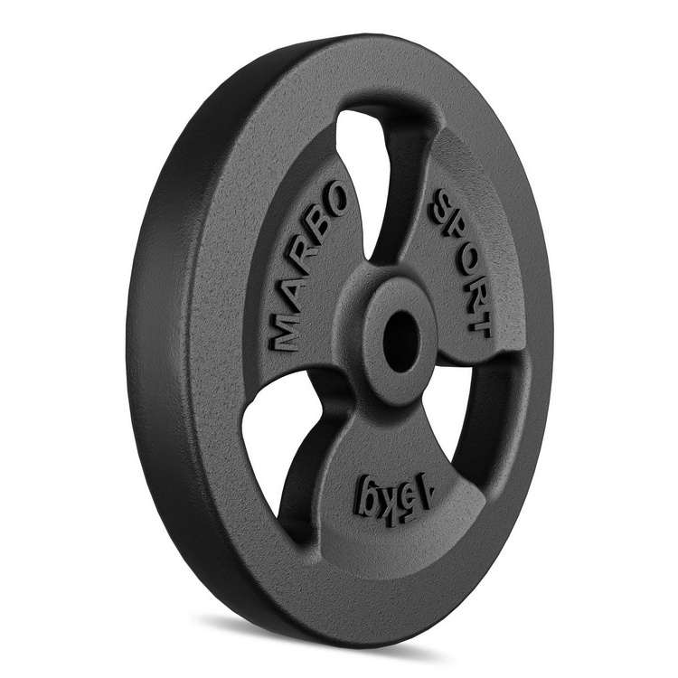 Greutăti din font Tri-Grip 15 kg cu gaură ø31 mm - Marbo Sport