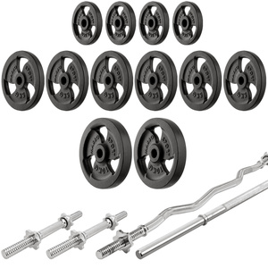 Set MH19_111KG_KIER | bancă cu greutăți reglabilă + suport de greutăți reglabil pe înălțime + set de bare / plăci de greutate 83 kg - Marbo Sport