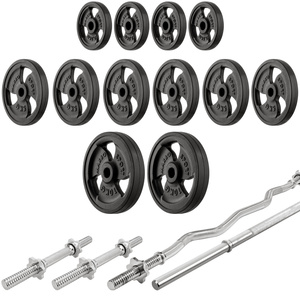 Set MH24_126KG_KIER_G | bancă cu greutăți reglabilă MH-L115 + suport pentru haltere MH-S204 + set bară de haltere / placă de greutate 83 kg - Marbo Sport