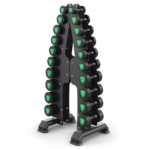 Set de gantere din poliuretan 1-10 kg (creșteri de 1 kg) 110 kg + suport pentru haltere UR-S005 - UpForm