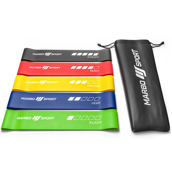 Set de 5 benzi de rezistență 600 x 50 mm - multicolor - Marbo Sport