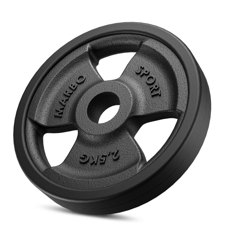 Greutăti din font cauciucată Tri-Grip 2,5 kg cu gaură ø31 mm - Marbo Sport