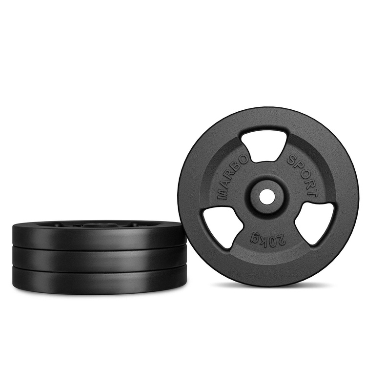 Greutăti din font Tri-Grip 20 kg cu gaură ø31 mm - Marbo Sport