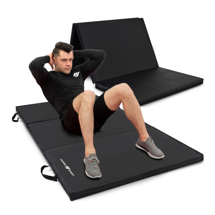 Saltea pliabilă robustă cu închidere Velcro 180 x 90 x 5 cm negru - Marbo Sport