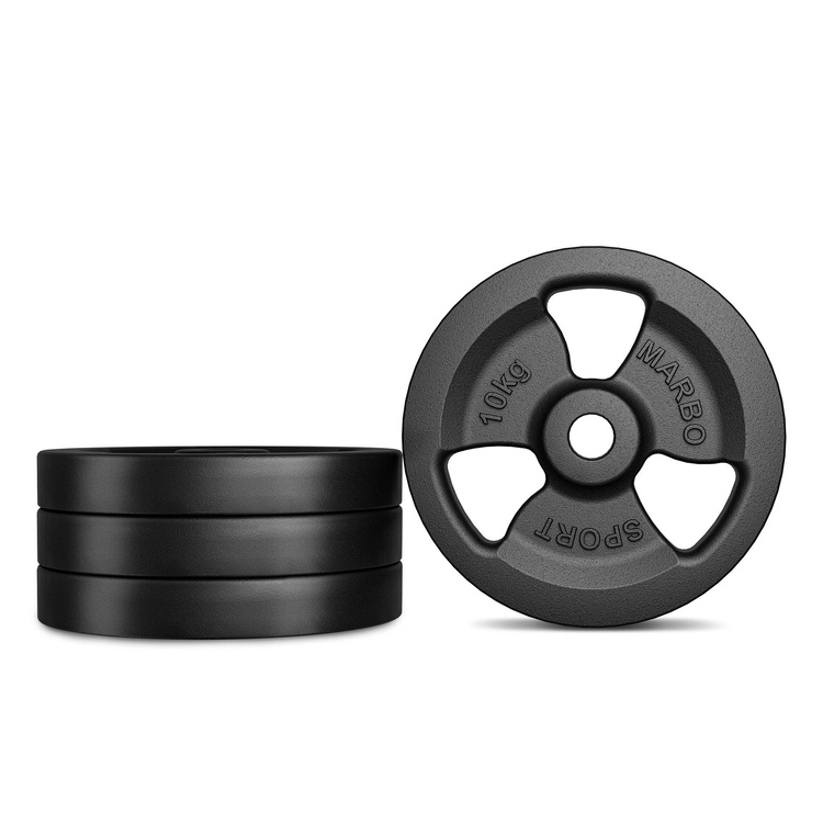 Greutăti din font Tri-Grip 10 kg cu gaură ø31 mm - Marbo Sport