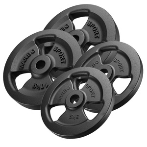 Set de greutăți cu plăci de greutate din fontă Tri-Grip cu gaură ø31 mm | set 30 kg / 2 x 10 kg + 2 x 5 kg - Marbo Sport