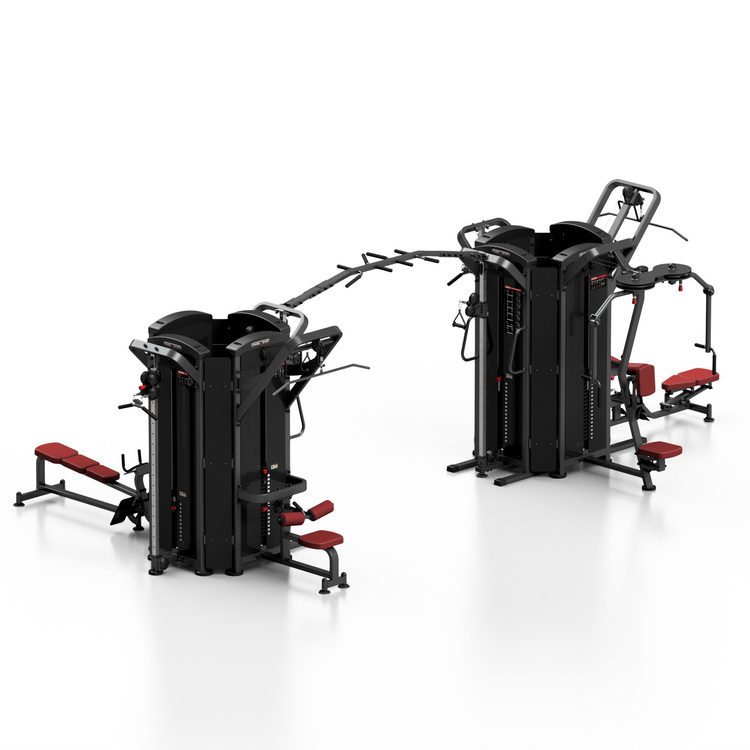 Turn cu 9 stații (canotaj / tracțiune laterală reglabilă / trunchiuri / 3 x tracțiune cu cablu cu înălțime reglabilă / fluture / fluture invers / tracțiuni) MP-T003 - Marbo Sport