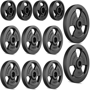 Set de greutăți cu plăci de greutate din fontă Tri-Grip cu gaură ø31 mm | set 29 kg / 2 x 5 kg + 6 x 2,5 kg + 4 x 1 kg - Marbo Sport