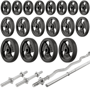 Set MH19_141KG_KIER_G | banc de greutăți reglabil + suport de greutăți reglabil pe înălțime + set de haltere cauciucate și placă de greutăți 113 kg - Marbo Sport