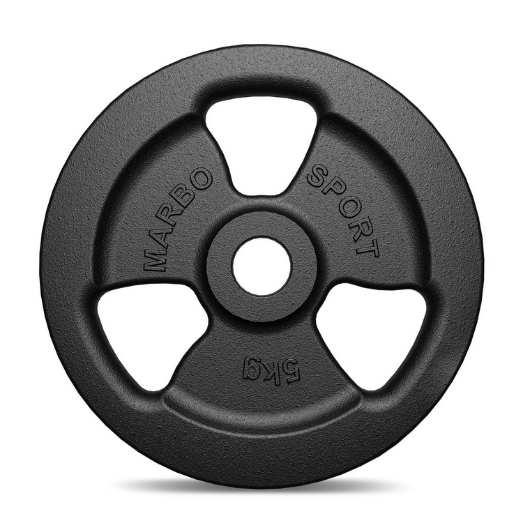 Greutăti din font Tri-Grip 5 kg cu gaură ø31 mm - Marbo Sport