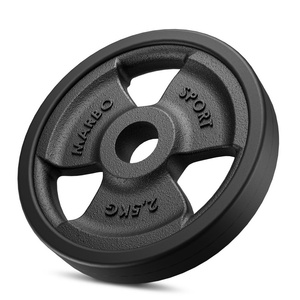 Greutăti din font cauciucată Tri-Grip 2,5 kg cu gaură ø31 mm - Marbo Sport