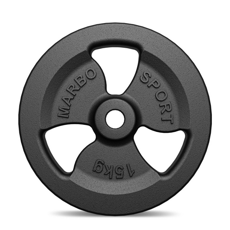 Greutăti din font Tri-Grip 15 kg cu gaură ø31 mm - Marbo Sport