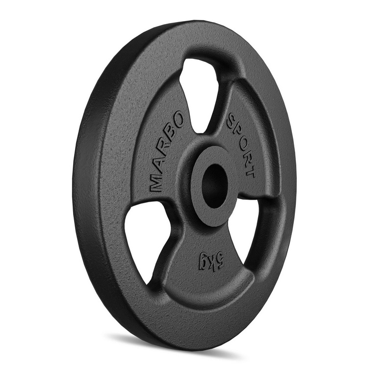 Greutăti din font Tri-Grip 5 kg cu gaură ø31 mm - Marbo Sport