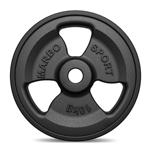 Greutăti din font cauciucată Tri-Grip 10 kg cu gaură ø31 mm - Marbo Sport