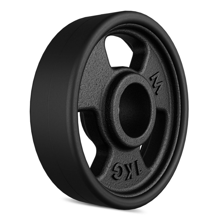 Greutăti din font cauciucată Tri-Grip 1 kg cu gaură ø31 mm - Marbo Sport