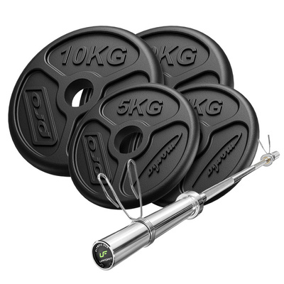 Set 45kg | Bară de haltere olimpică 180 cm + plăci de greutate 2x10kg, 2x5kg - Marbo Sport