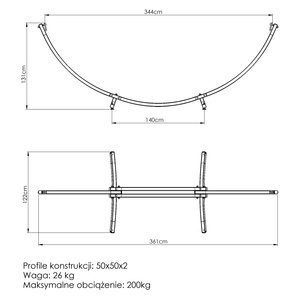 Cadru mare pentru hamac MO-011 - Marbo Sport