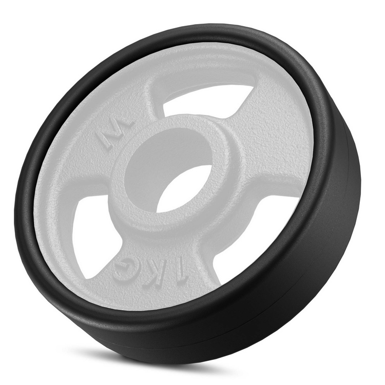 Greutăti din font cauciucată Tri-Grip 1 kg cu gaură ø31 mm - Marbo Sport