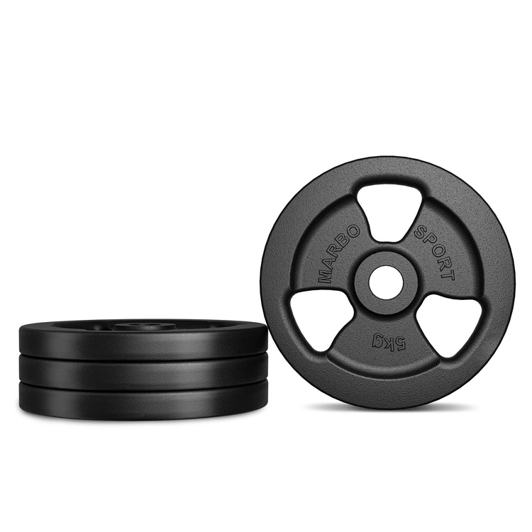 Greutăti din font Tri-Grip 5 kg cu gaură ø31 mm - Marbo Sport