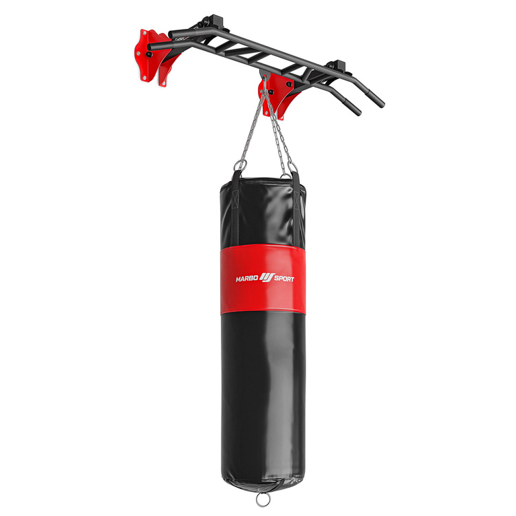 Bară de tracțiune multifuncțională pentru montare pe perete și tavan cu suport pentru sac de box MS-D203 - Marbo Sport