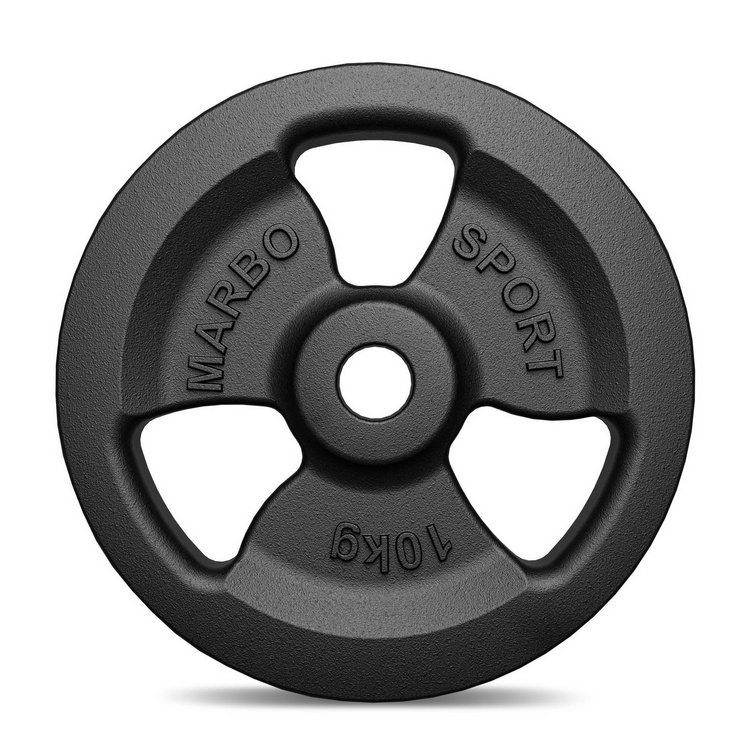 Greutăti din font Tri-Grip 10 kg cu gaură ø31 mm - Marbo Sport