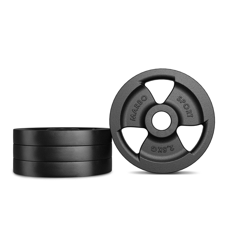 Greutăti din font Tri-Grip 2,5 kg cu gaură ø31 mm - Marbo Sport