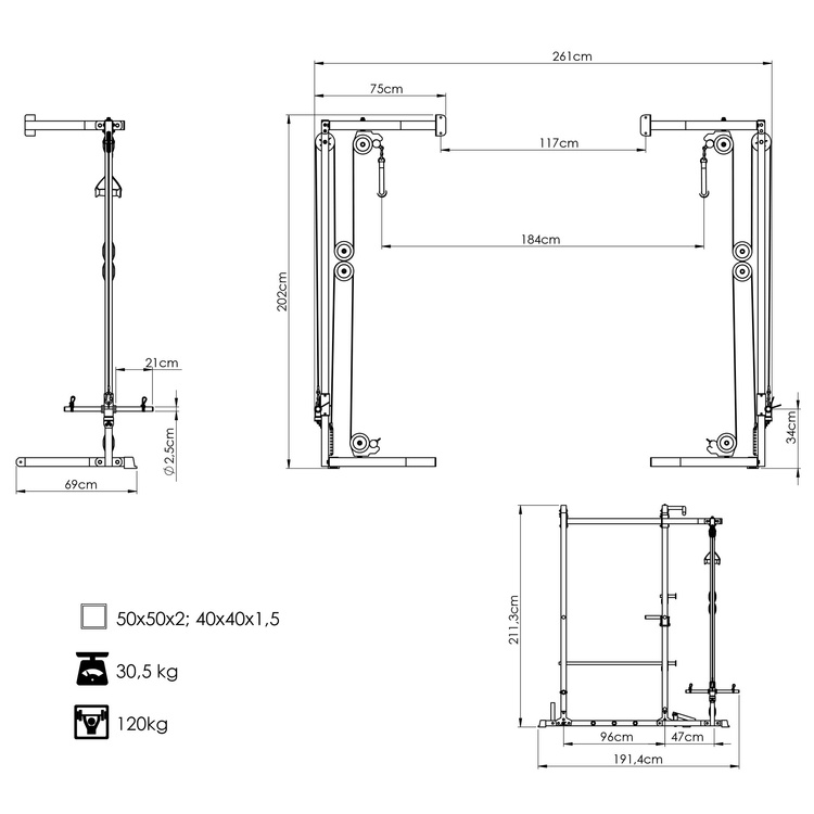 Scripete pentru cușcă rack MS-W108 2.0 – Marbo Sport