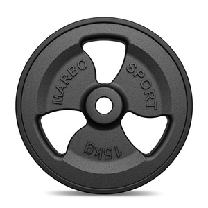 Greutăti din font cauciucată Tri-Grip 15 kg cu gaură ø31 mm - Marbo Sport