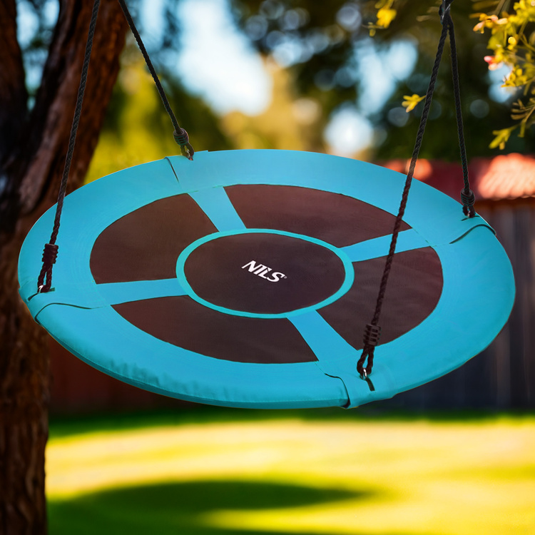 Leagăn suspendat cu cuib de barză Ø100 cm turcoaz - NILS