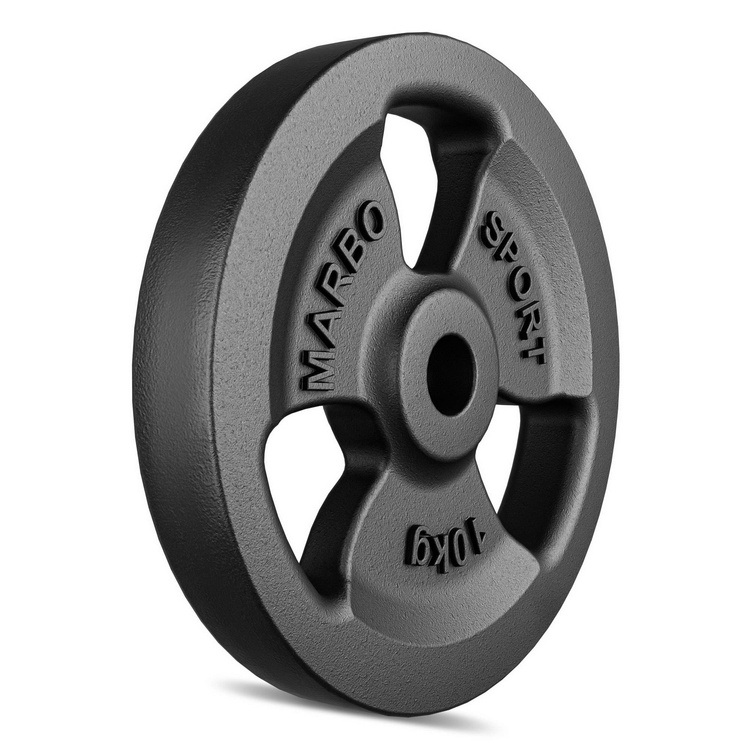 Greutăti din font Tri-Grip 10 kg cu gaură ø31 mm - Marbo Sport