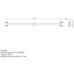 OUTDOOR- bară de tracțiune dreaptă cu suport pentru sac de box MO-005 - Marbo Sport