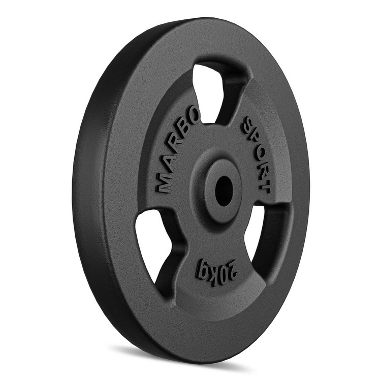 Greutăti din font Tri-Grip 20 kg cu gaură ø31 mm - Marbo Sport