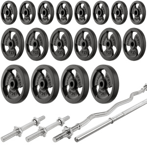 Set MH19_141KG_KIER | bancă cu greutăți reglabilă + suport de greutăți reglabil pe înălțime + set de 113 kg bară de haltere / placă de greutate - Marbo Sport