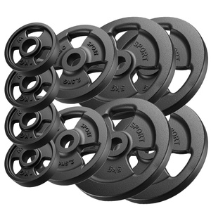 Set de greutăți cu plăci de greutate din fontă Tri-Grip cu gaură ø31 mm | set 29 kg / 4 x 5 kg + 2 x 2,5 kg + 4 x 1 kg - Marbo Sport