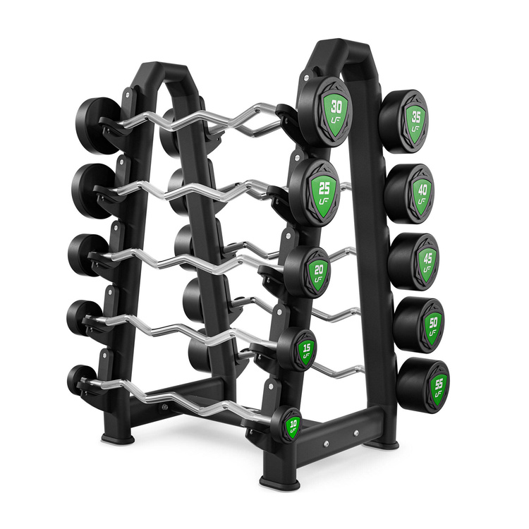 Set de bare pentru biceps din poliuretan 10-55 kg (în trepte de 5 kg) 325 kg – UpForm