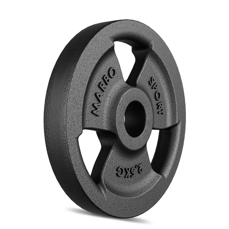 Greutăti din font Tri-Grip 2,5 kg cu gaură ø31 mm - Marbo Sport