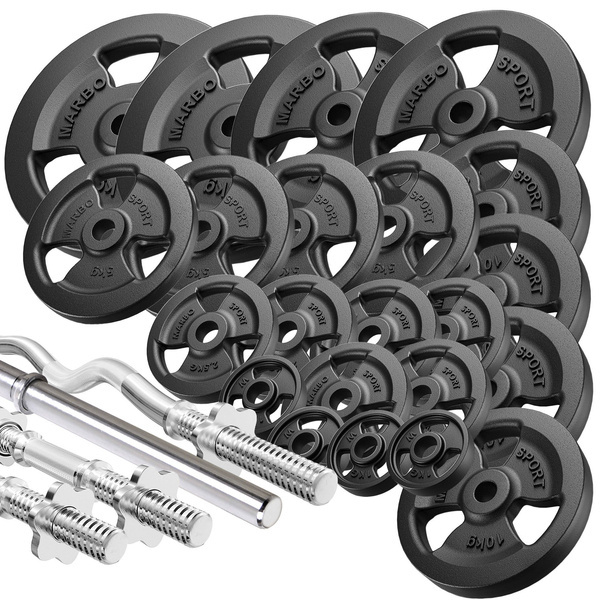 Set bare de gantere și plăci de greutăți Tri-Grip 172 kg - Marbo Sport