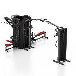 Turn cu 6 stații (canotaj / tragere întindere plat / trunchiuri / 2 x tragere pe cablu cu înălțime reglabilă + cățărători) MP-T002 - Marbo Sport