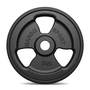 Greutăti din font cauciucată Tri-Grip 5 kg cu gaură ø31 mm - Marbo Sport