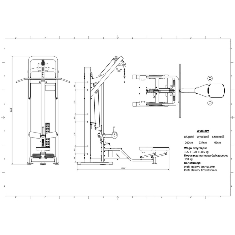 MP-U211 Mașină combinată de tragere în jos / vâslit - Marbo Sport