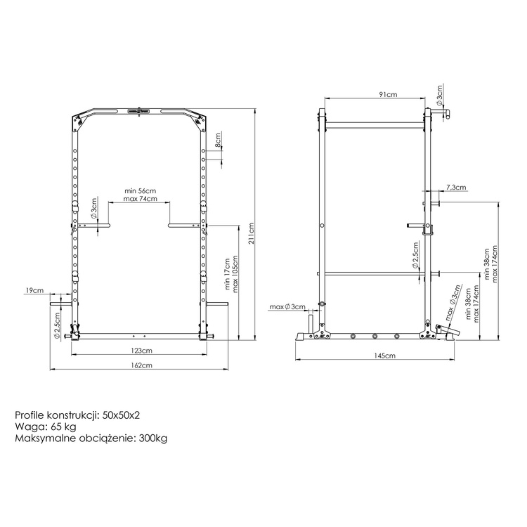 Cușcă de antrenament multifuncțională Power Rack MS-U112 2.0 - Marbo Sport