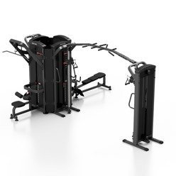 Turn cu 6 stații (canotaj / tragere întindere plat / trunchiuri / 2 x tragere pe cablu cu înălțime reglabilă + cățărători) MP-T002 - Marbo Sport