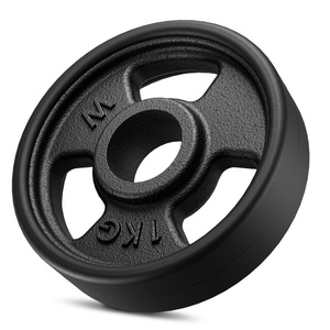 Greutăti din font cauciucată Tri-Grip 1 kg cu gaură ø31 mm - Marbo Sport